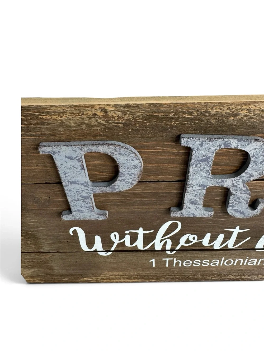 Rustic Faith Based Wooden Wall Sign “ Pray Without Ceasing” Farmhouse Decor